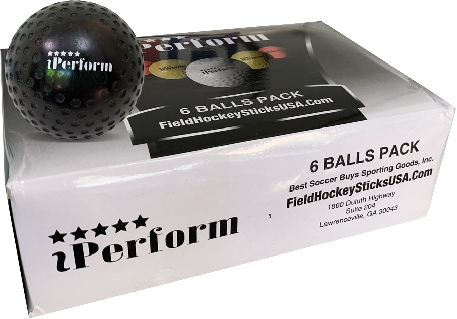 Black Field Hockey Balls Six Pack